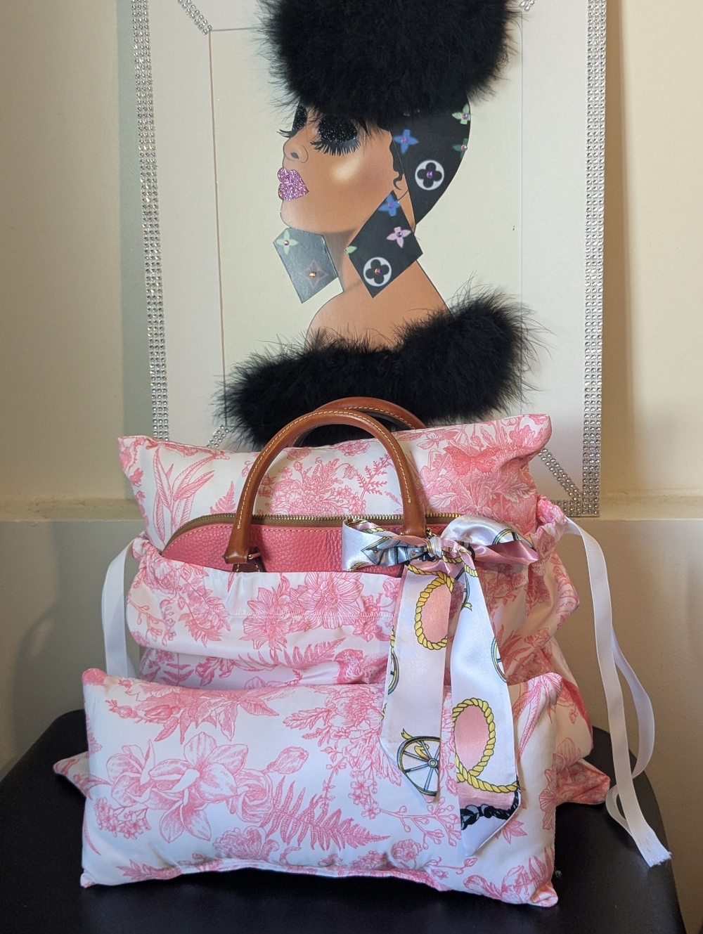 Matching Custom Handmade Dust Bag & Purse Pillow Combo Set Size Large